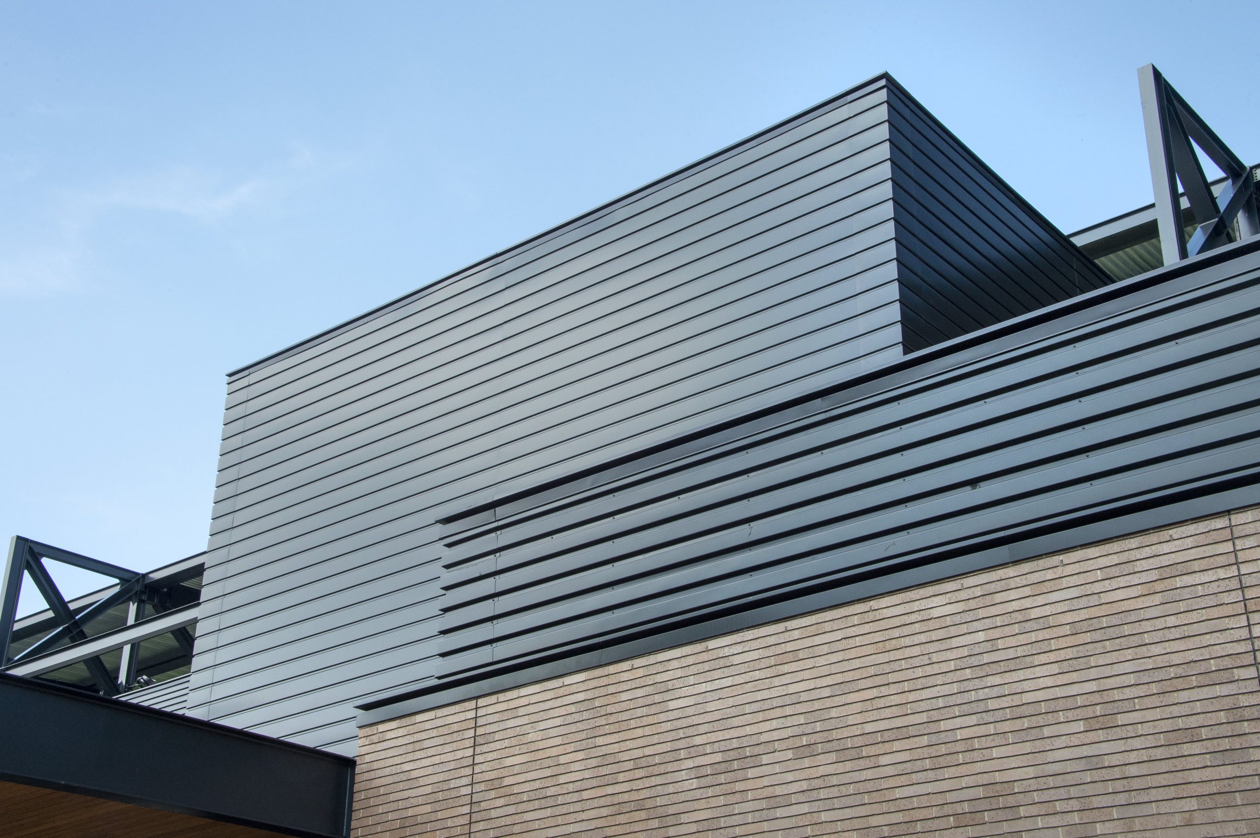 close-up of roof panels