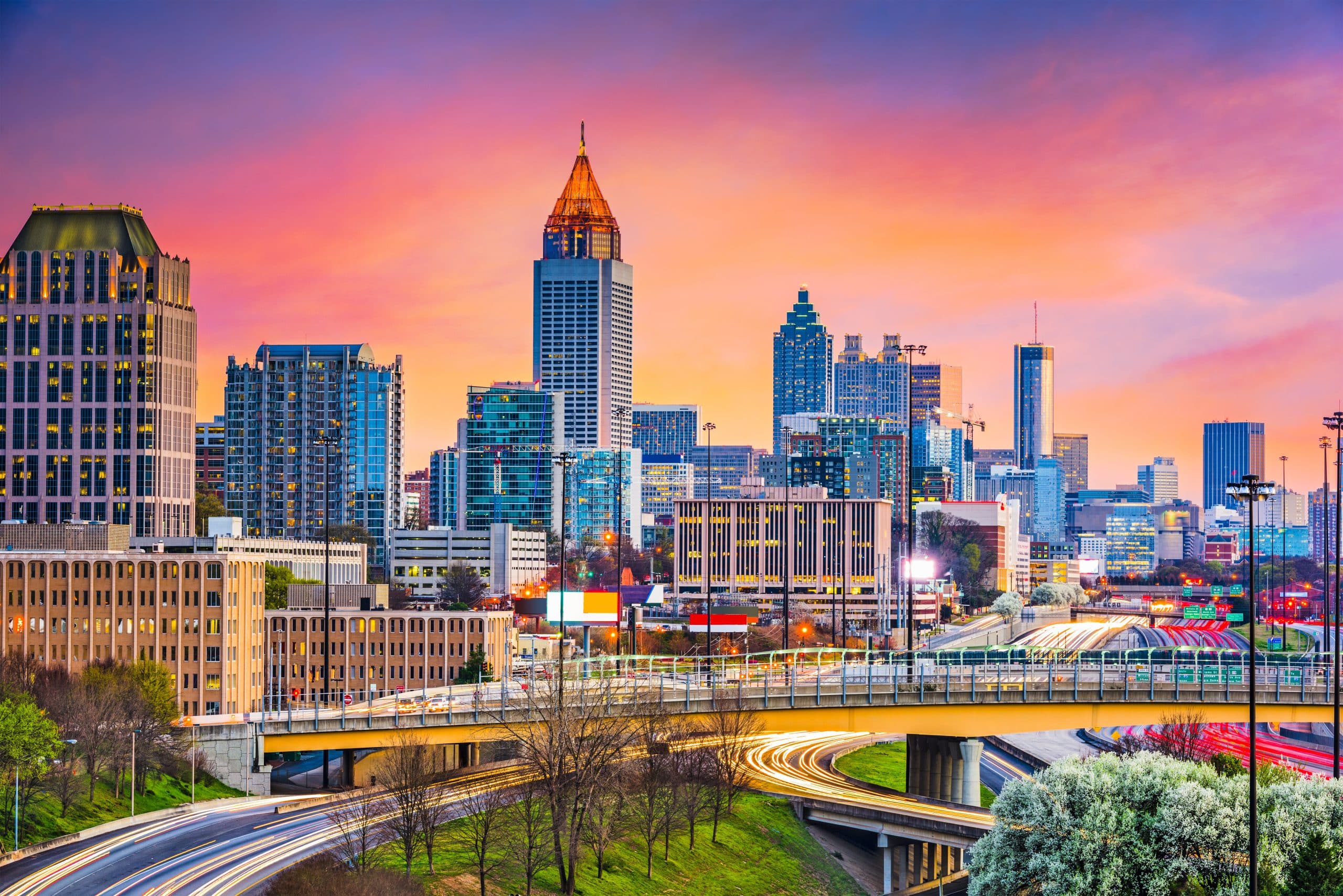 Downtown Atlanta Skyline showing several prominent buildings